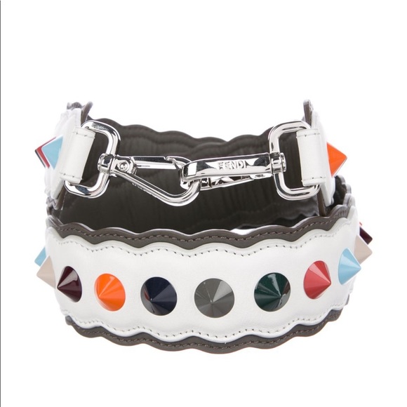 Fendi White Strap with Multicolored Studs - Picture 2 of 3